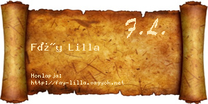 Fáy Lilla névjegykártya